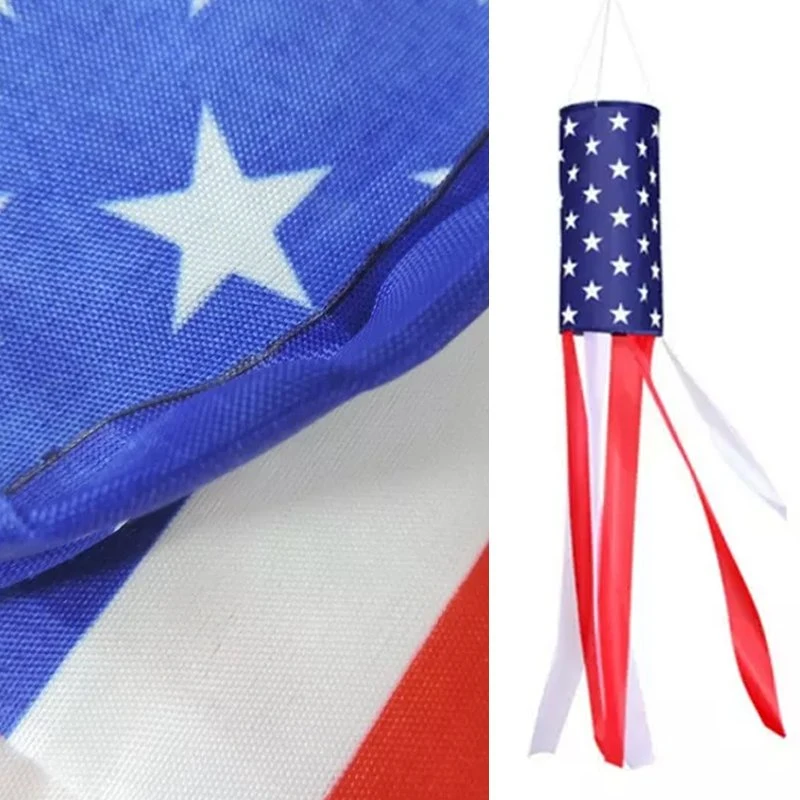 Us American Flag Windsock Durable Outdoor Hanging Yard and Garden Decoration 60-Inch