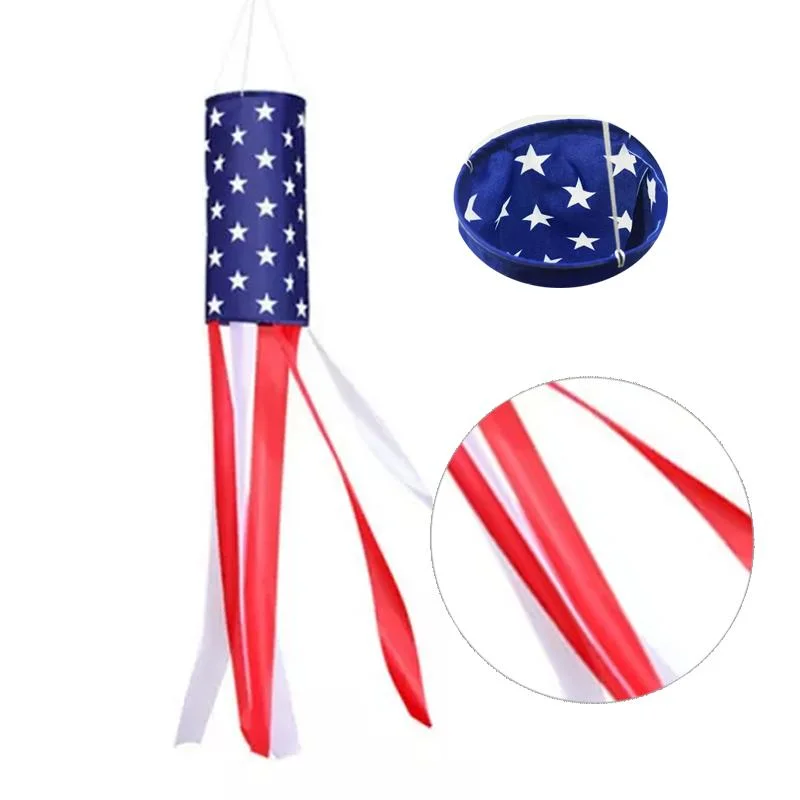 60 Inch American Us Flag Windsock, Outdoor Embroidered Stars & 60 Inch Us Flag Windsock