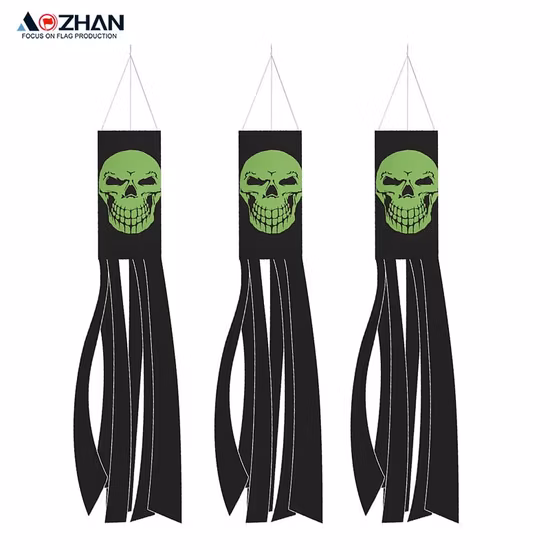 Decorazioni per feste di Halloween Decorazioni per esterni LED Fantasma Manica a vento Decorazione da appendere Ognissanti Manica a vento Cortile Albero Bandiera fantasma luminosa